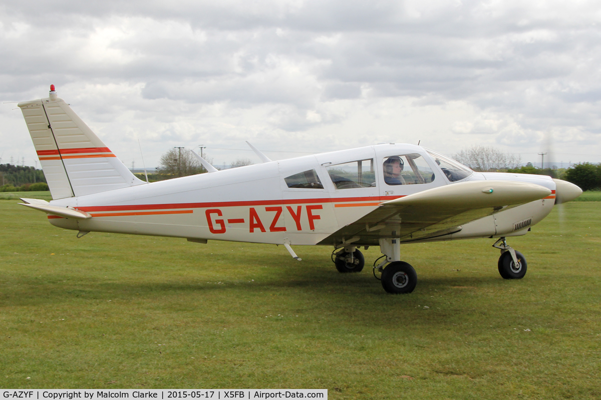 G-AZYF, 1968 Piper PA-28-180 Cherokee C/N 28-5227, Piper PA-28-180 Cherokee at Fishburn Airfield UK. May 17th 2015.