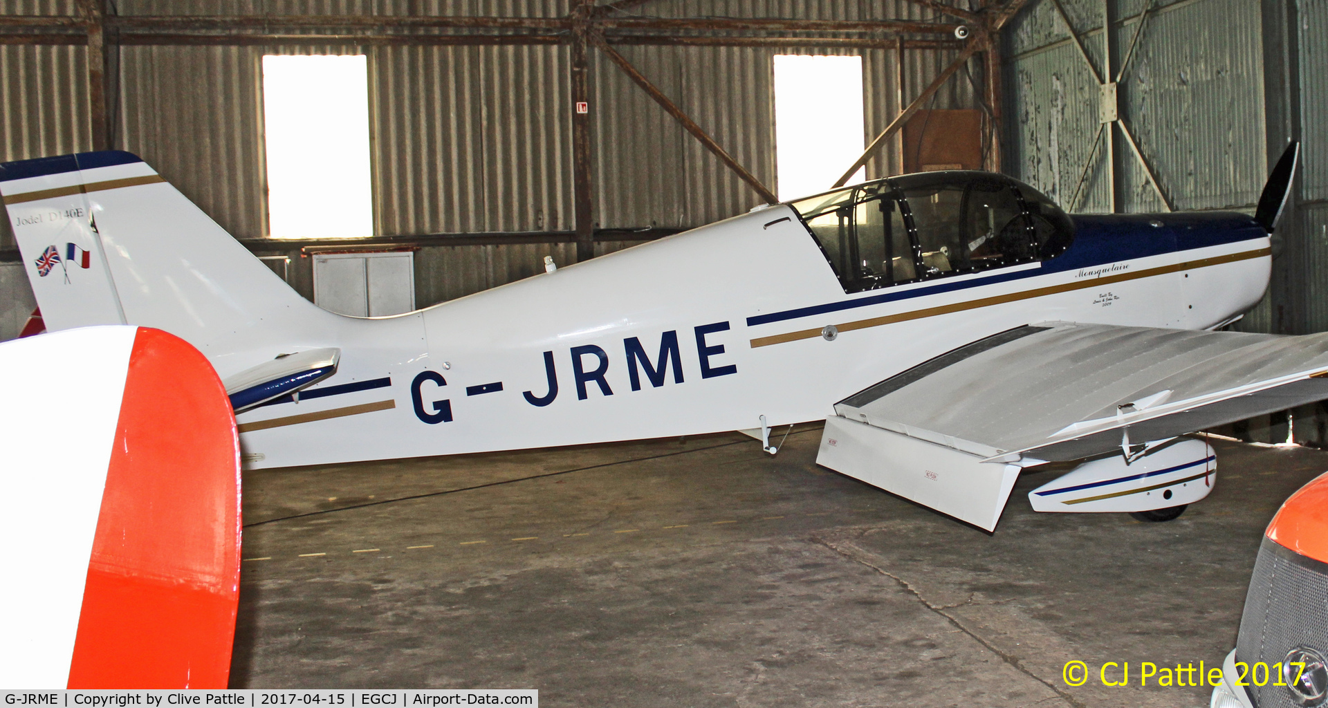 G-JRME, 2009 Jodel D-140E Mousquetaire IV C/N 444/PFA 251-13155, Hangared at EGCJ