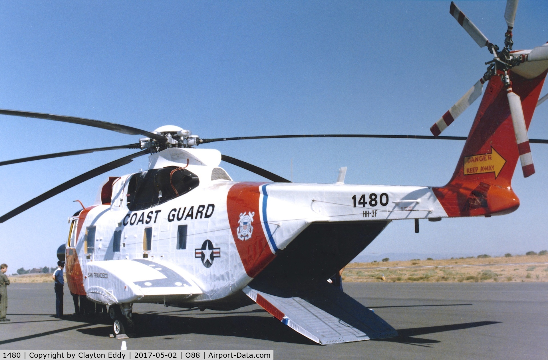 1480, 1961 Sikorsky HH-3F Pelican C/N 61657, Old Rio Vista Airport California 1980's?
