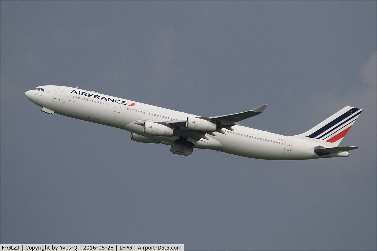F-GLZJ, 1997 Airbus A340-313X C/N 186, Airbus A340-313X, Take-off Rwy 08L, Roissy Charles De Gaulle Airport (LFPG-CDG)