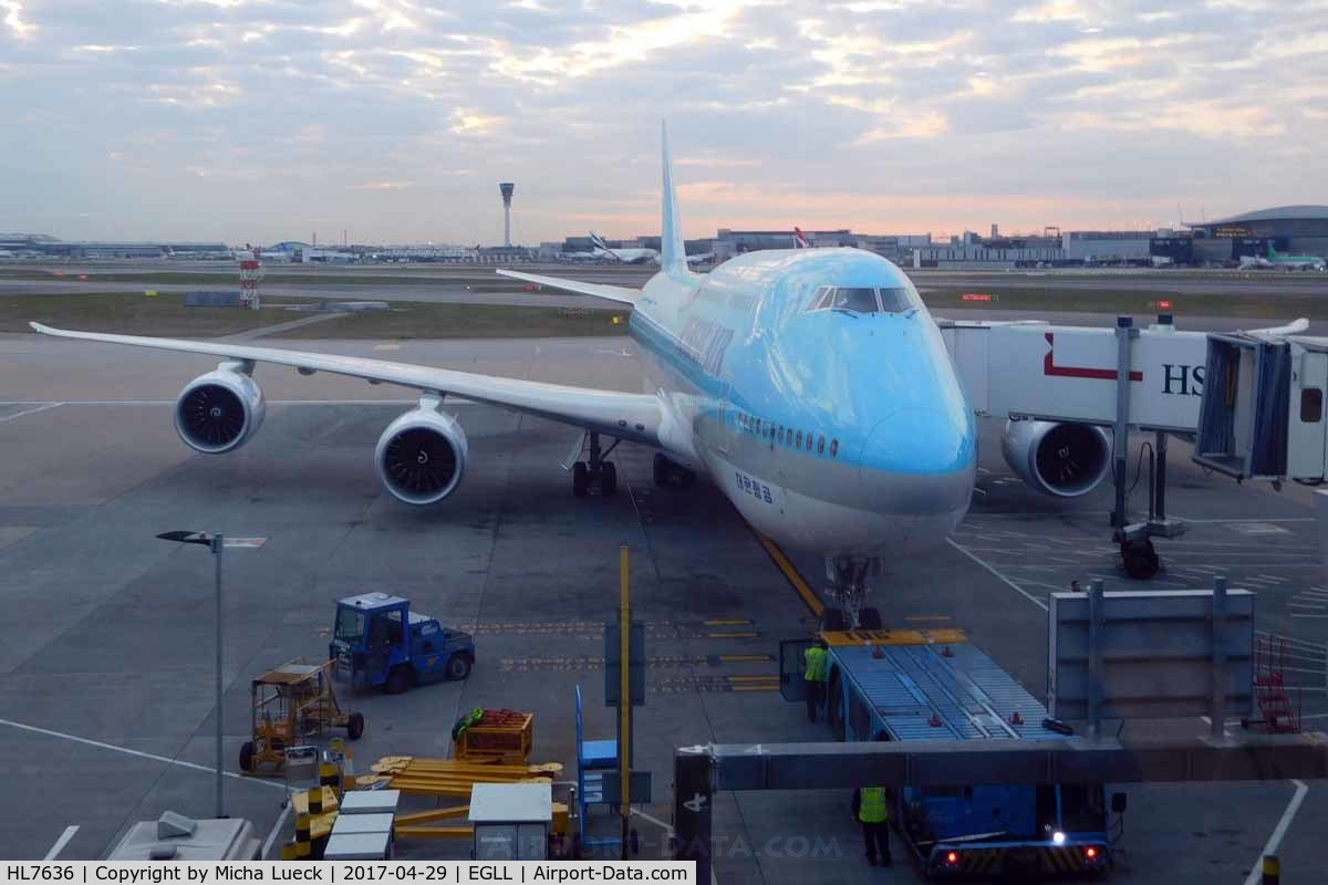 HL7636, 2015 Boeing 747-8B5 C/N 60407, At Heathrow