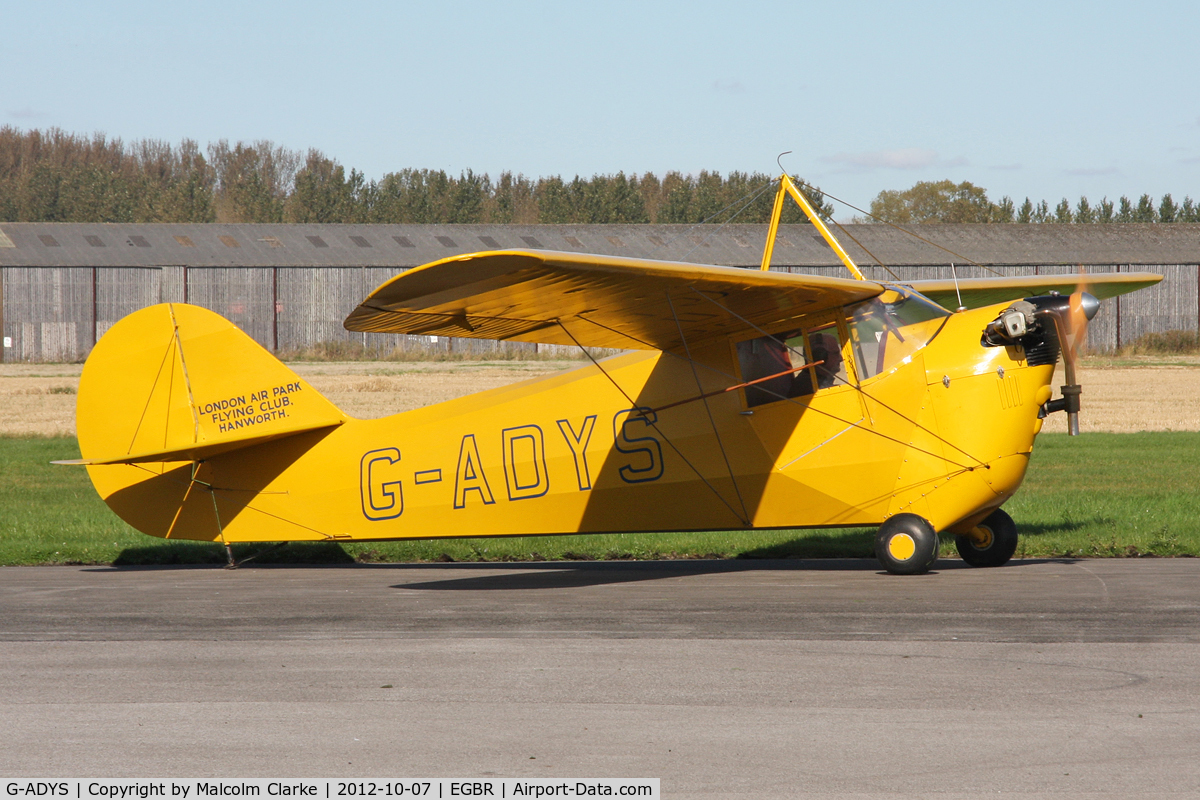 G-ADYS, 1935 Aeronca C-3 C/N A-600, Aeronca C3. Hibernation Fly-In, Breighton Airfield. October 7th 2012.