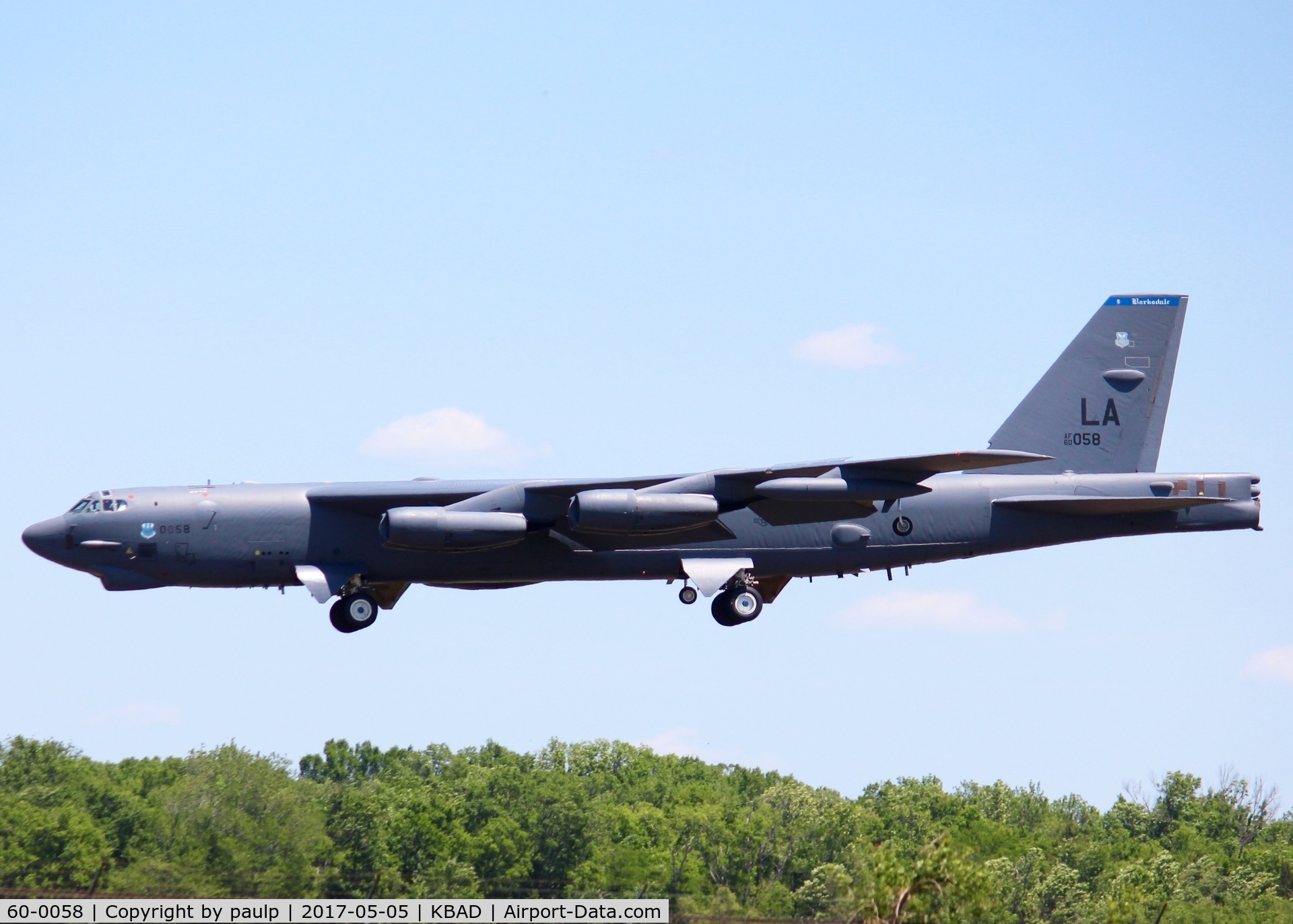 60-0058, 1960 Boeing B-52H-160-BW Stratofortress C/N 464423, At Barksdale Air Force Base.