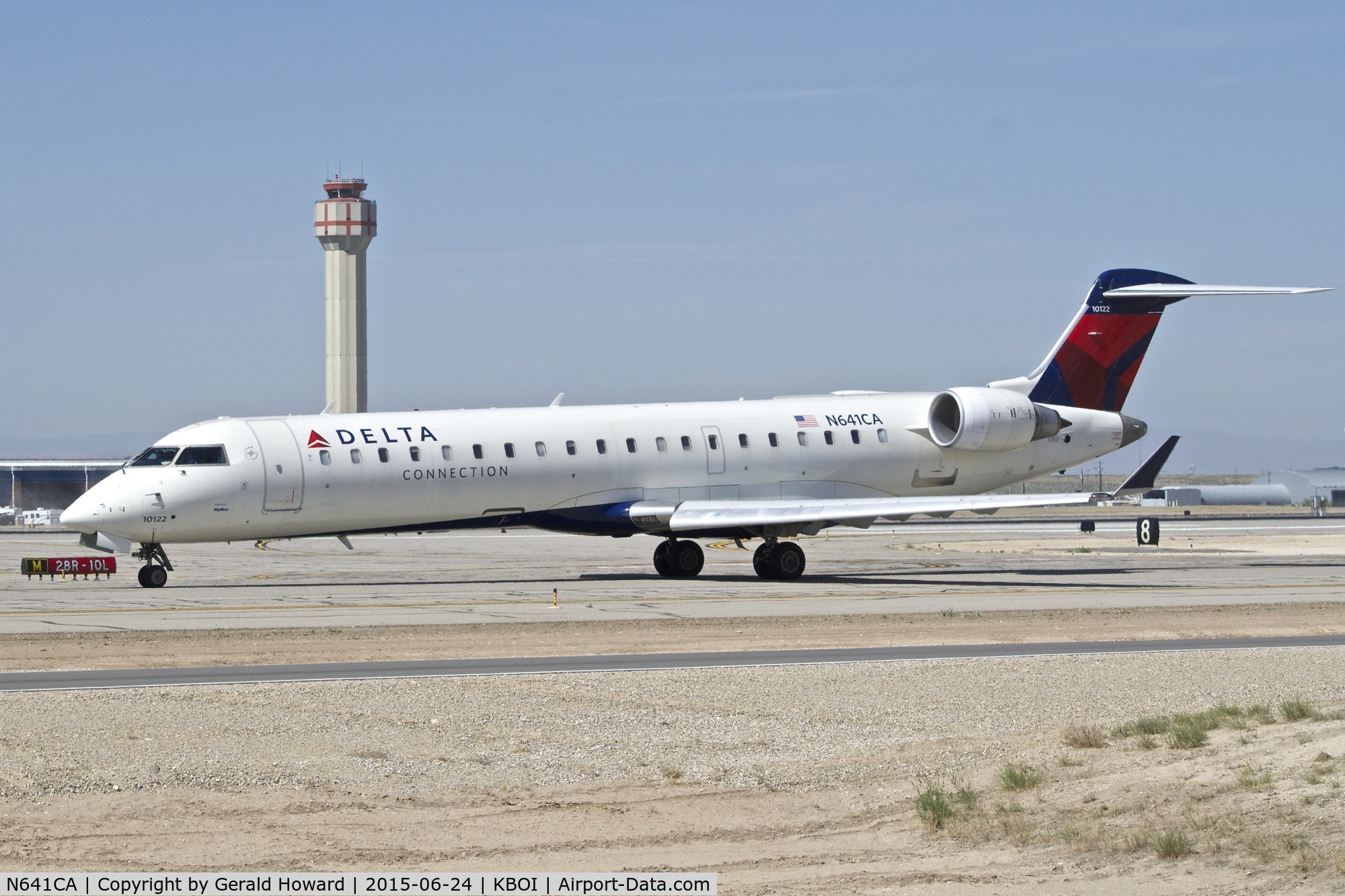 N641CA, 2003 Bombardier CRJ-700 (CL-600-2C10) Regional Jet C/N 10122, Taxiing on Alpha for RWY 28R.