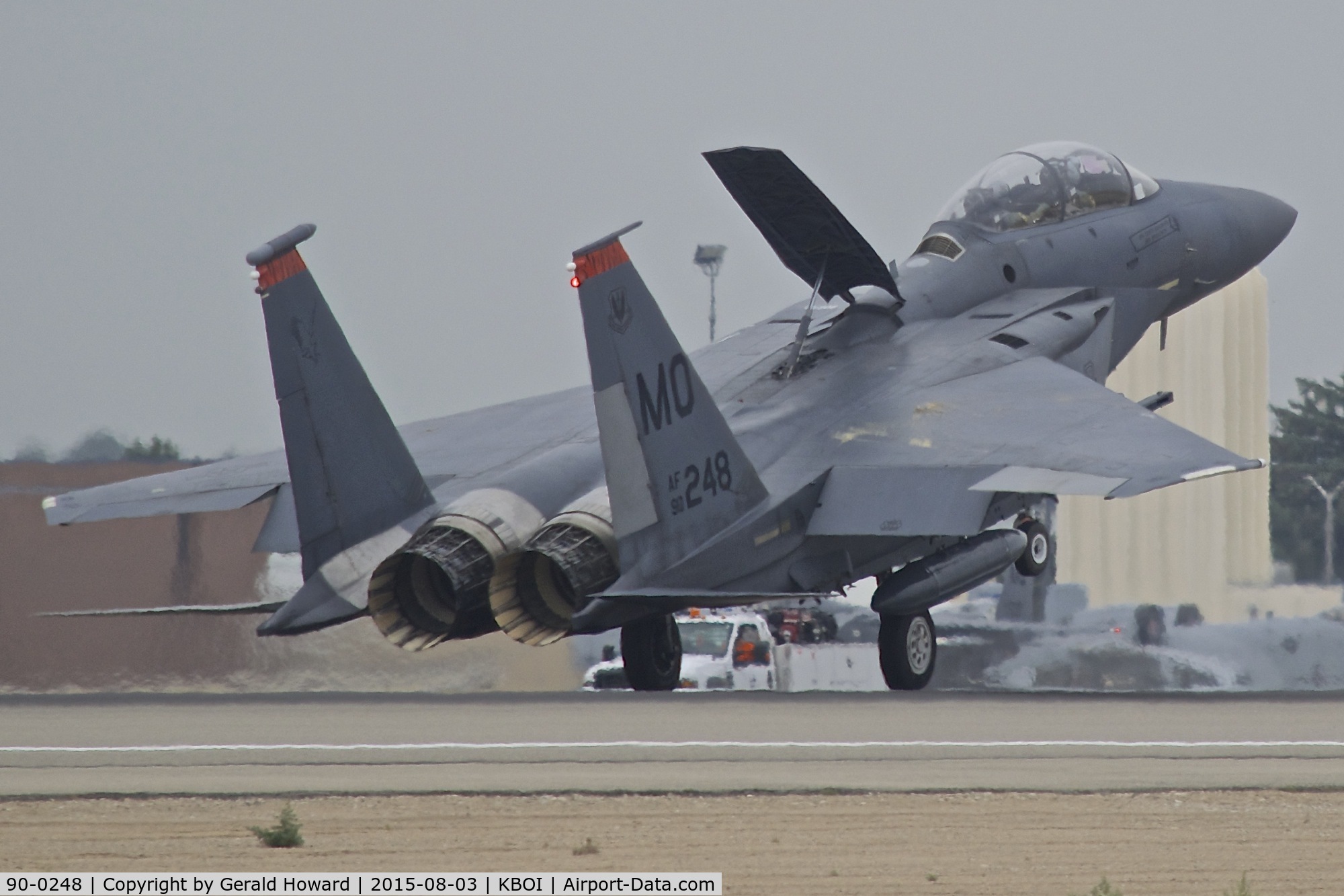 90-0248, 1990 McDonnell Douglas F-15E Strike Eagle C/N 1183/E150, Landing roll out on RWY 28R. 391st Fighter Sq., 