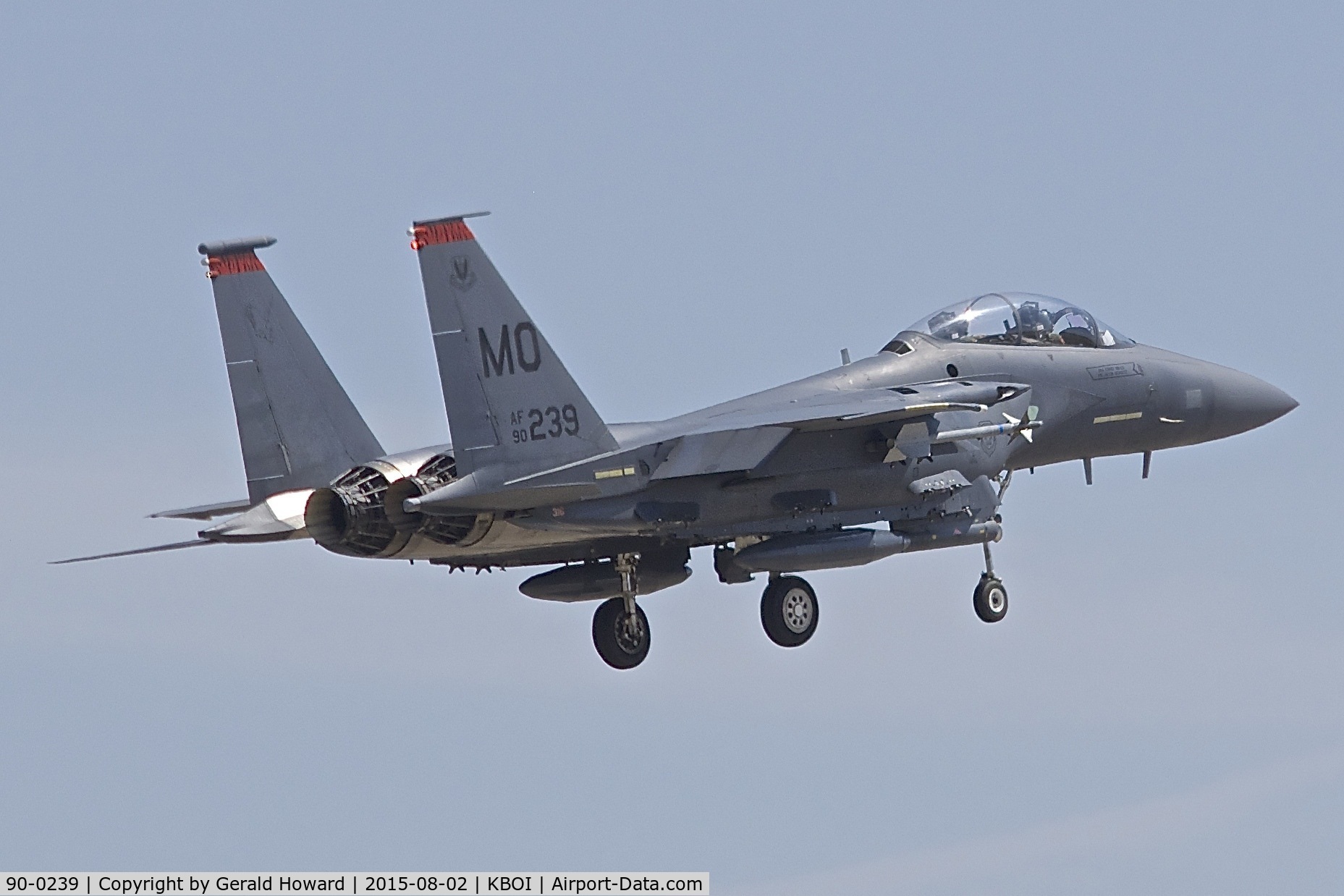 90-0239, 1990 McDonnell Douglas F-15E Strike Eagle C/N 1171/E141, Landing RWY 10L.  391st Fighter Sq., 