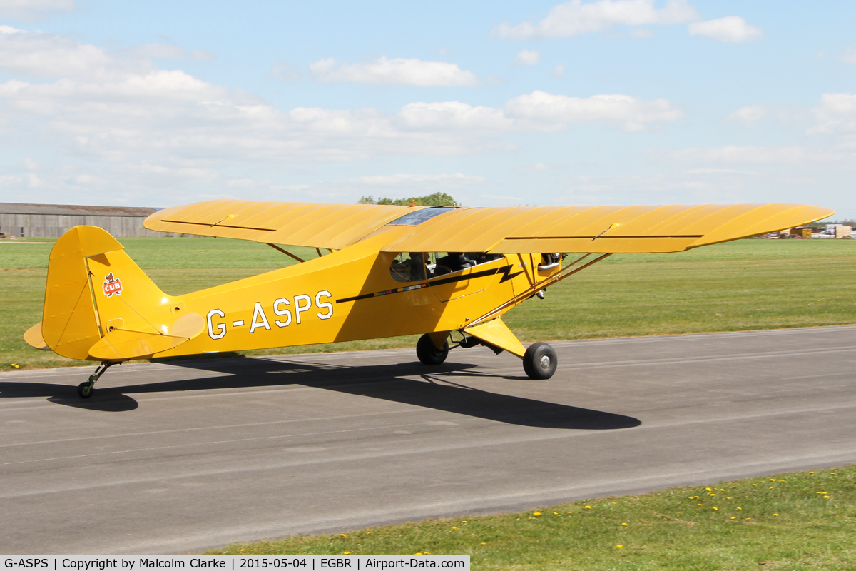 G-ASPS, 1947 Piper J3C-90 Cub C/N 22809, Piper J3C-90 at Breighton Airfield's Auster Fly-In. May 4th 2015.