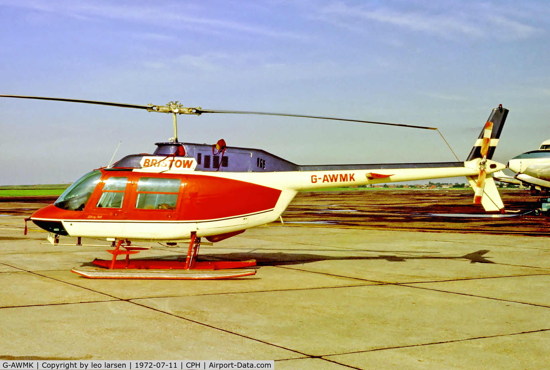 G-AWMK, 1968 Agusta AB-206B JetRanger II C/N 8073, Copenhagen 11.7.1972