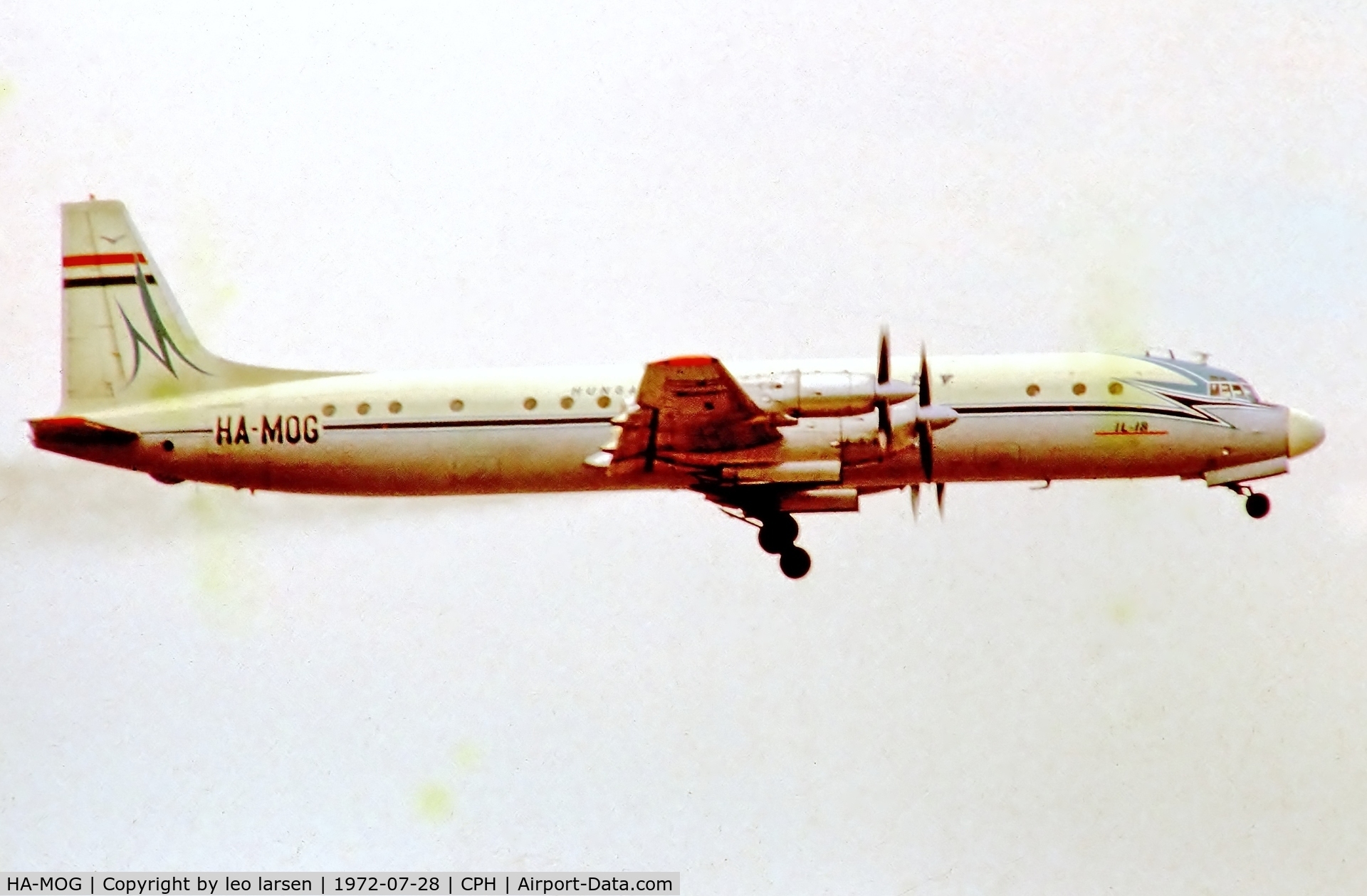 HA-MOG, 1964 Ilyushin Il-18V C/N 184007103, Copenhagen 28.7.1972