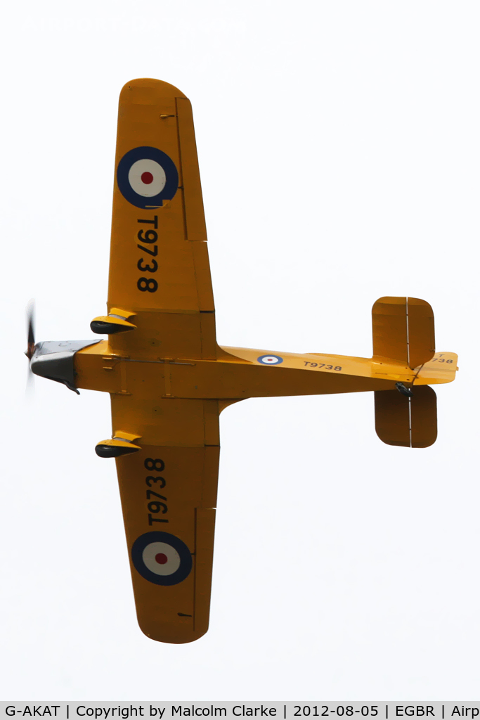 G-AKAT, 1940 Miles M14A Hawk Trainer 3 C/N 2005, Miles M14A Hawk Trainer at Beighton Airfield's Summer Madness Fly-In. August 5th 2012.