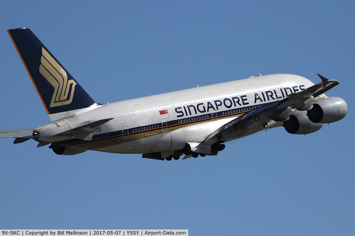 9V-SKC, 2006 Airbus A380-841 C/N 006, away from 34L