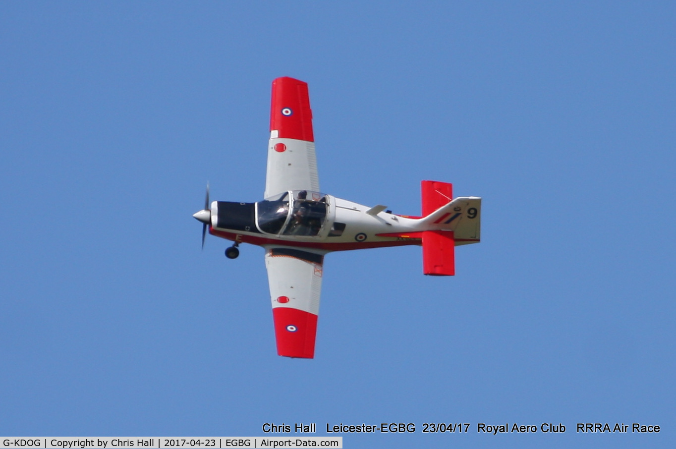 G-KDOG, 1973 Scottish Aviation Bulldog Series 120 Model 121 C/N BH120/289, Royal Aero Club 3R's air race at Leicester