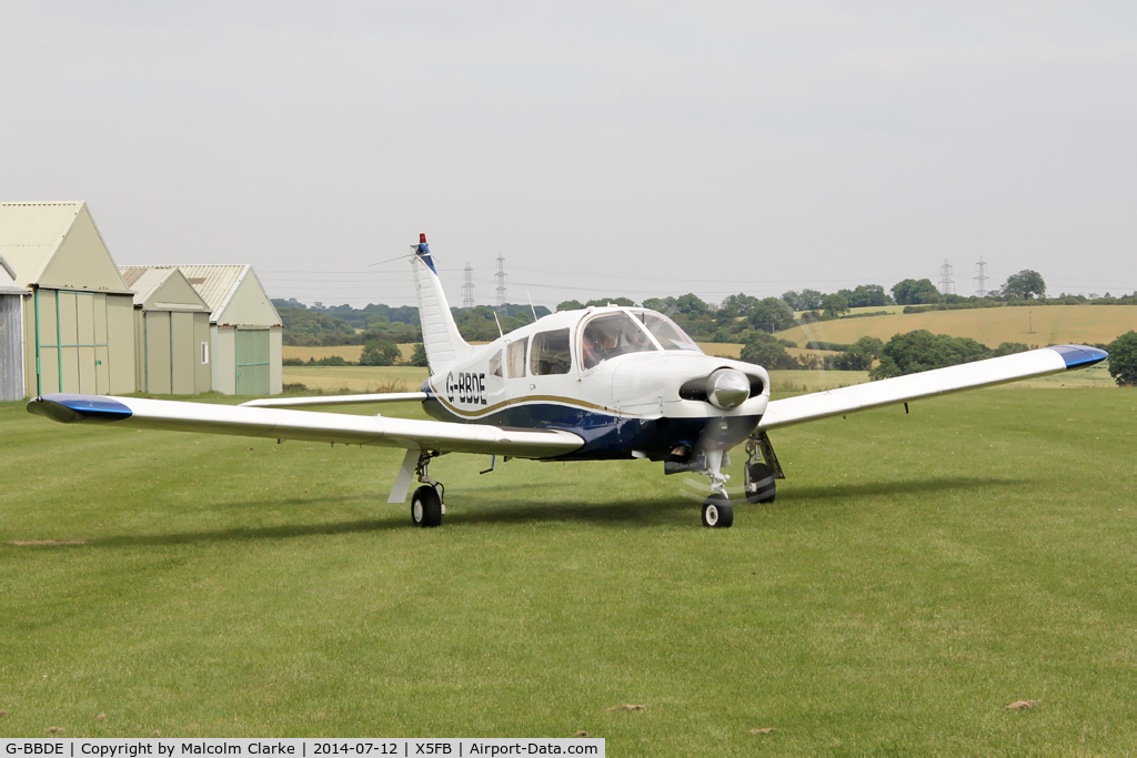 G-BBDE, 1973 Piper PA-28R-200-2 Cherokee Arrow II C/N 28R-7335250, Piper PA-28R-200-2 Cherokee Arrow II at Fishburn Airfield UK. July 12th 2014.