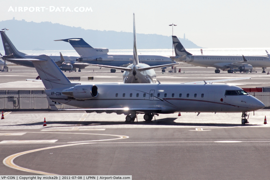 VP-CON, 2008 Bombardier Challenger 850 (CL-600-2B19) C/N 8083, Parked