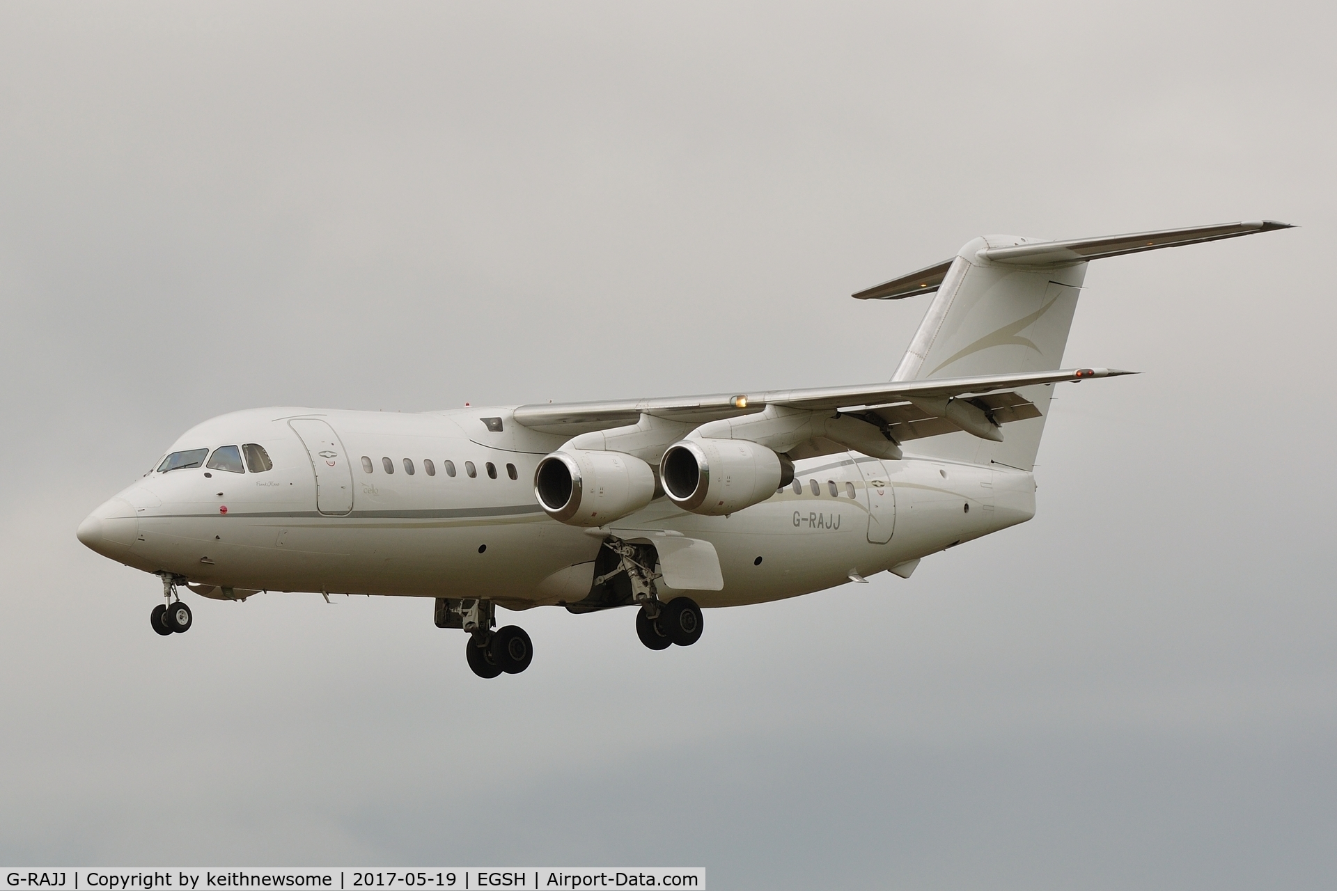 G-RAJJ, 1988 British Aerospace BAe.146-200 C/N E2108, Arriving from Birmingham to operate Loganair flight.