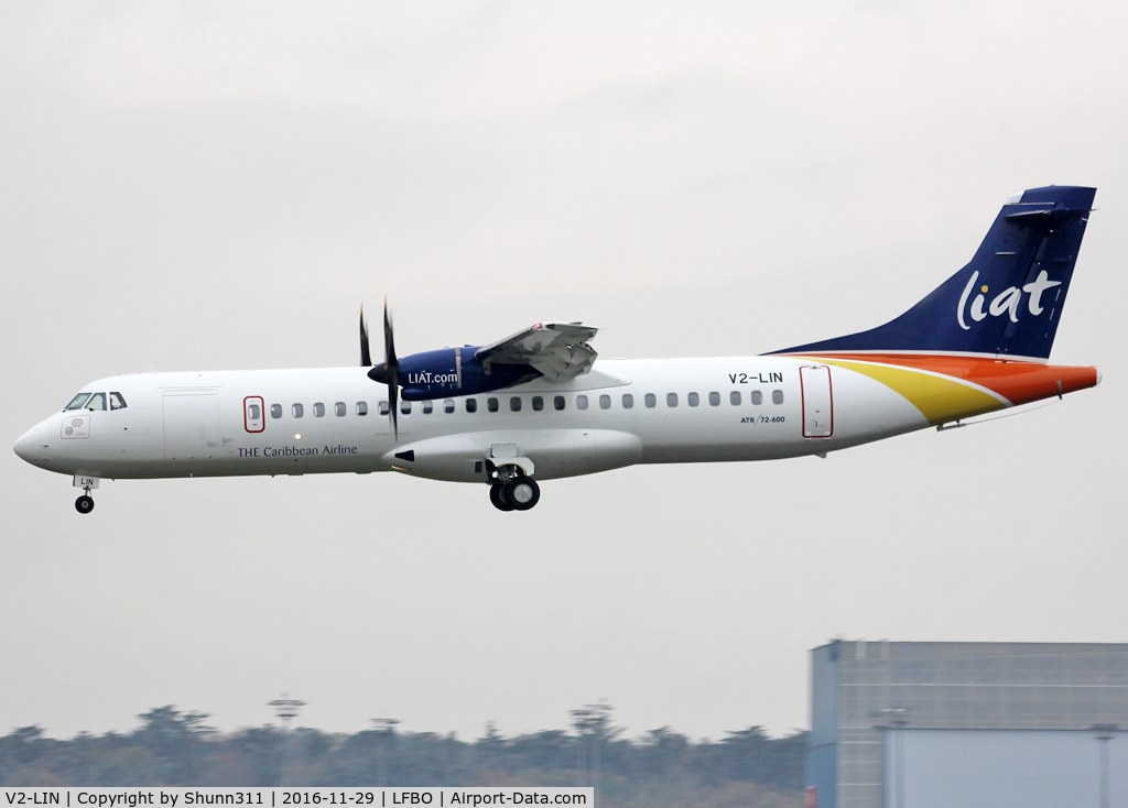 V2-LIN, 2016 ATR 72-600 (72-212A) C/N 1366, Landing rwy 14L...