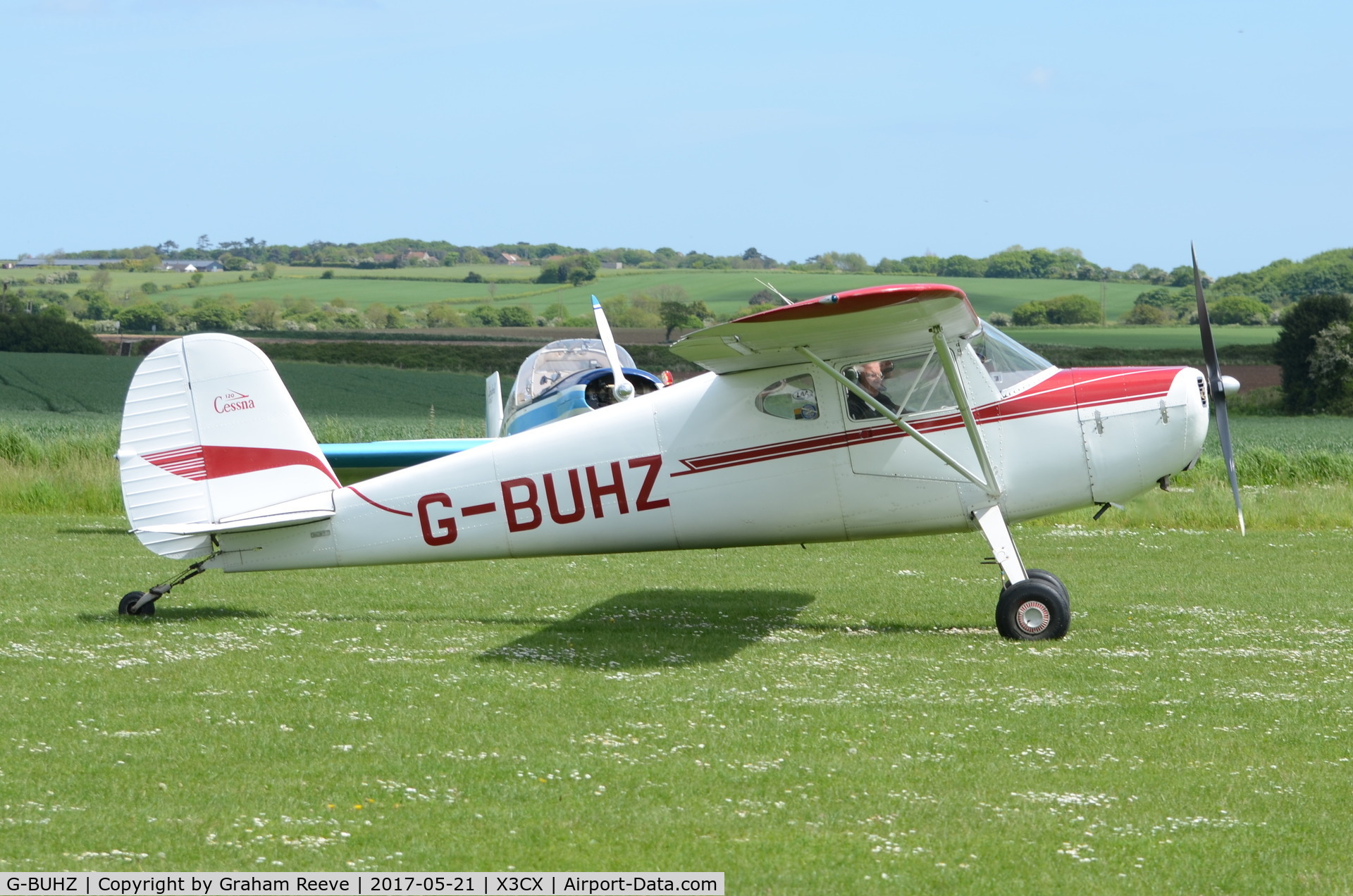 G-BUHZ, 1948 Cessna 120 C/N 14950, Just landed at Northrepps.