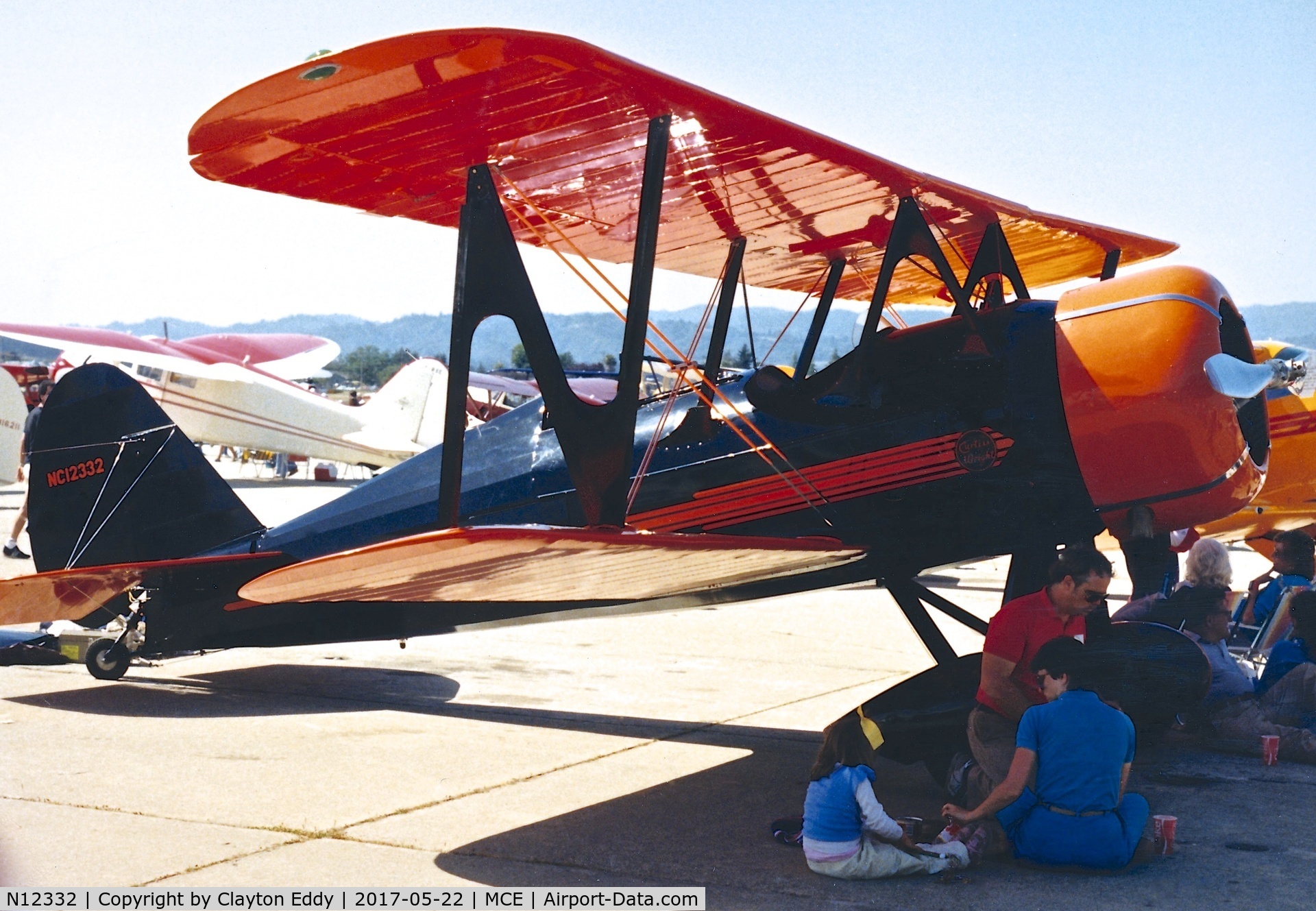 N12332, Curtiss-Wright Travel Air B-14-B C/N 2010, Merced Airport California 1986.