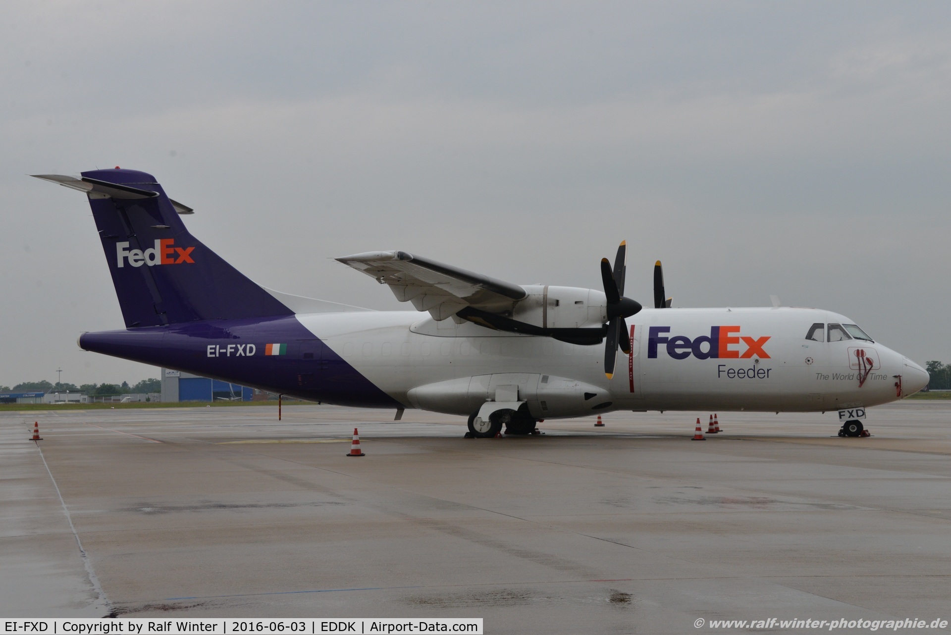 EI-FXD, 1991 ATR 42-300 C/N 273, ATR 42-300F - AG ABR Air Contracters opf FedEx FedEx colors - 273 - EI-FXD - 03.06.2016 - CGN