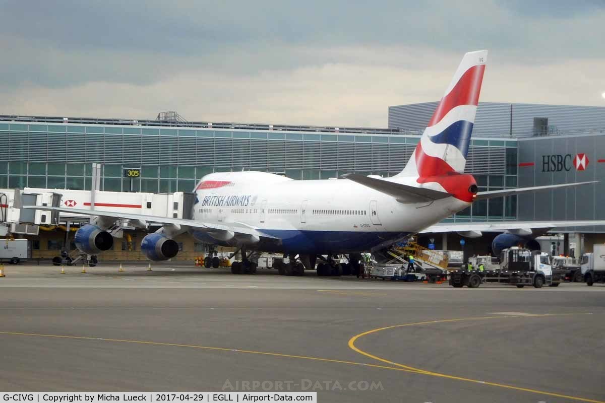 G-CIVG, 1995 Boeing 747-436 C/N 25813, At Heathrow
