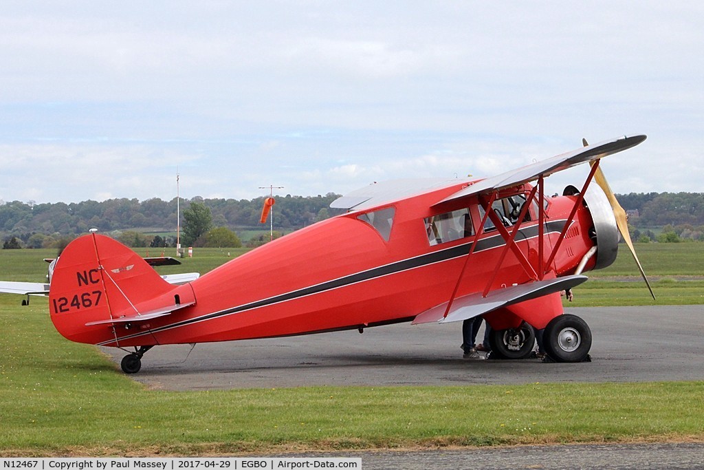 N12467, 1932 Waco UEC C/N 3620, @ the Radial&Trainers Fly-In Wolverhampton(Halfpenny Green)Airport. Carries it's original registration NC12467.