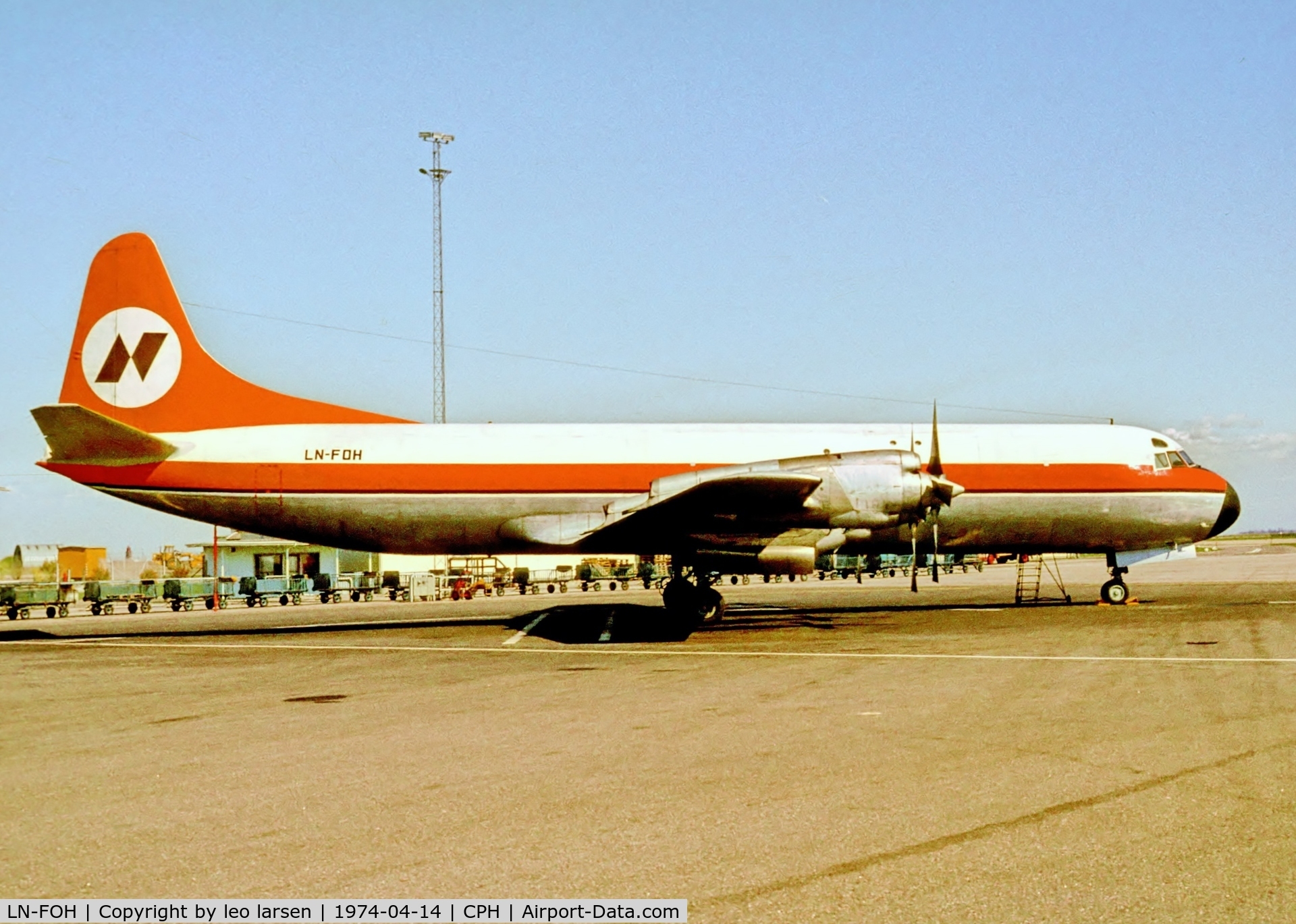 LN-FOH, 1957 Vickers Viscount 779D C/N 250, Copenhagen 14.4.1974