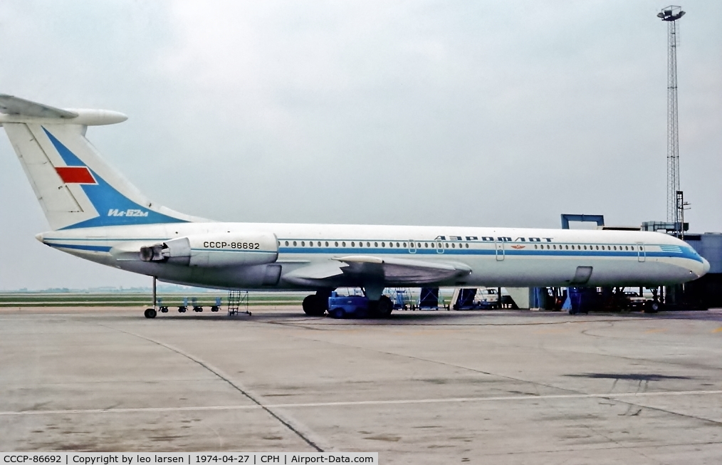 CCCP-86692, 1972 Ilyushin Il-62M C/N 11102, Copenhagen 27.4.1974