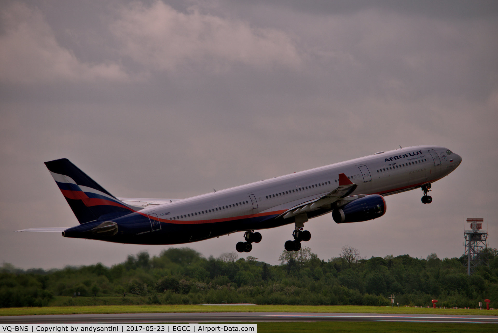 VQ-BNS, 2011 Airbus A330-343X C/N 1264, just took off from [man egcc uk]
