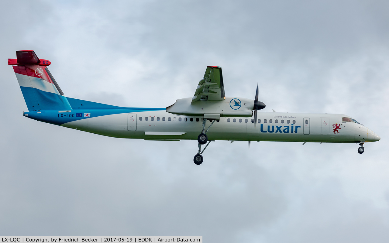 LX-LQC, 2015 De Havilland Canada DHC-8-400Q Dash 8 C/N 4513, on final RW27