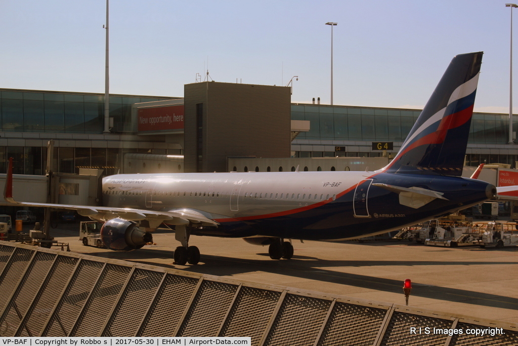 VP-BAF, 2016 Airbus A321-211 C/N 7202, VP-BAF Airbus A321 of Aeroflot seen at Amsterdam Schiphol Airport.