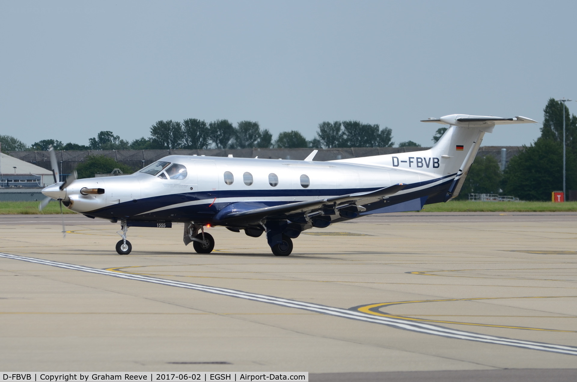 D-FBVB, 2015 Pilatus PC-12/47E C/N 1555, Departing from Norwich.