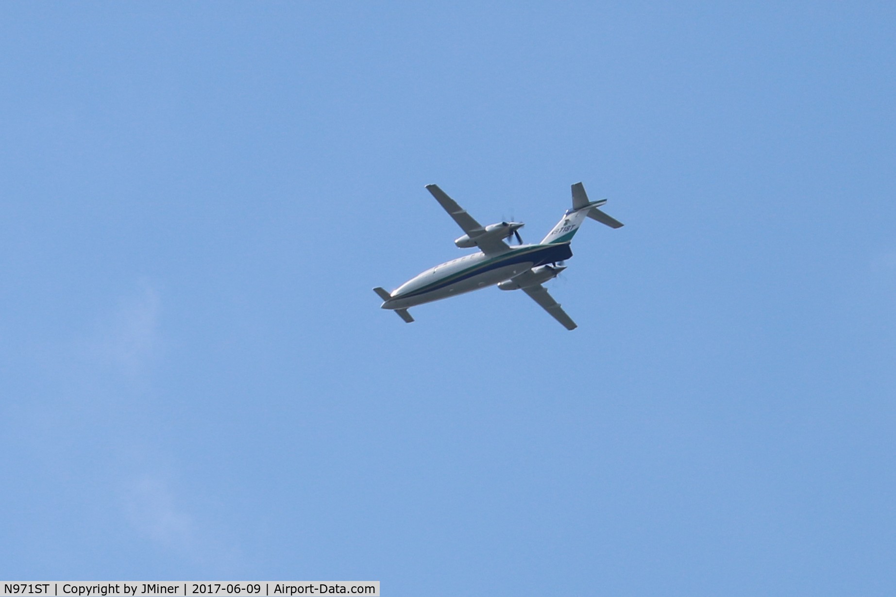 N971ST, Piaggio P-180 C/N 1219, Flying over W Dundee, IL.