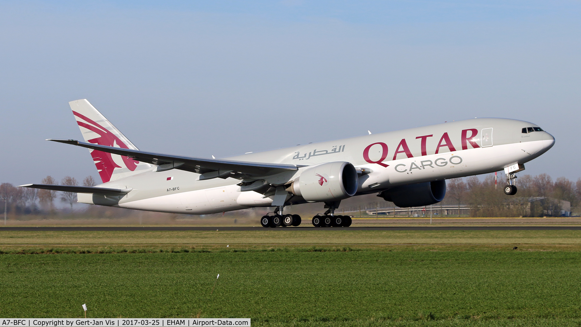 A7-BFC, 2011 Boeing 777-FDZ C/N 36099, Taking off 36L