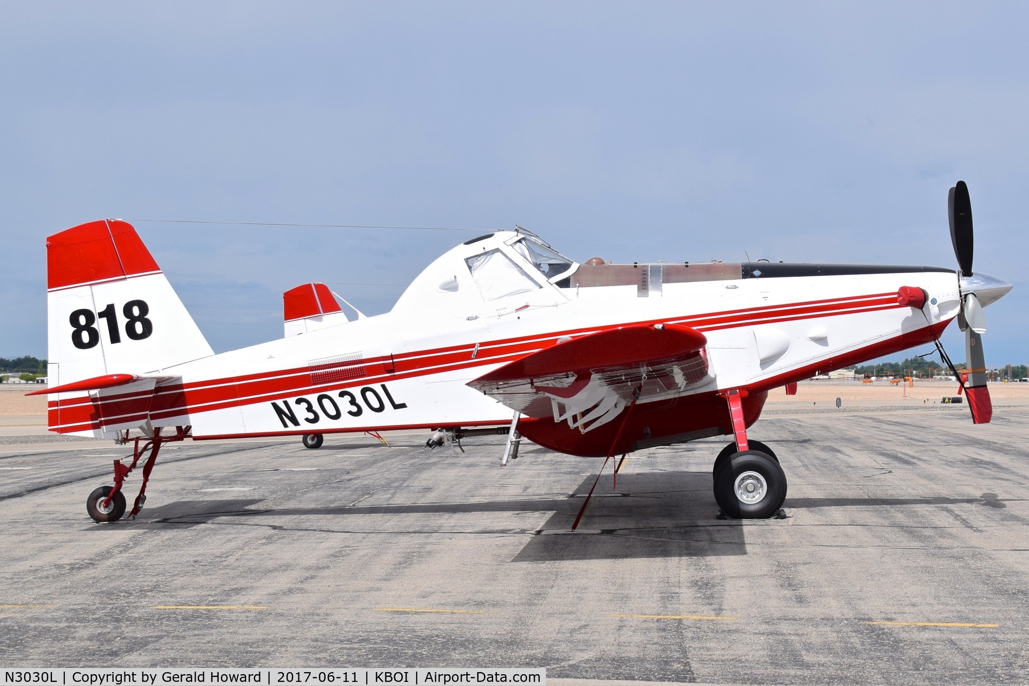 N3030L, 2015 Air Tractor Inc AT-802A C/N 802A-0602, Tanker #818 parked on the north GA ramp.