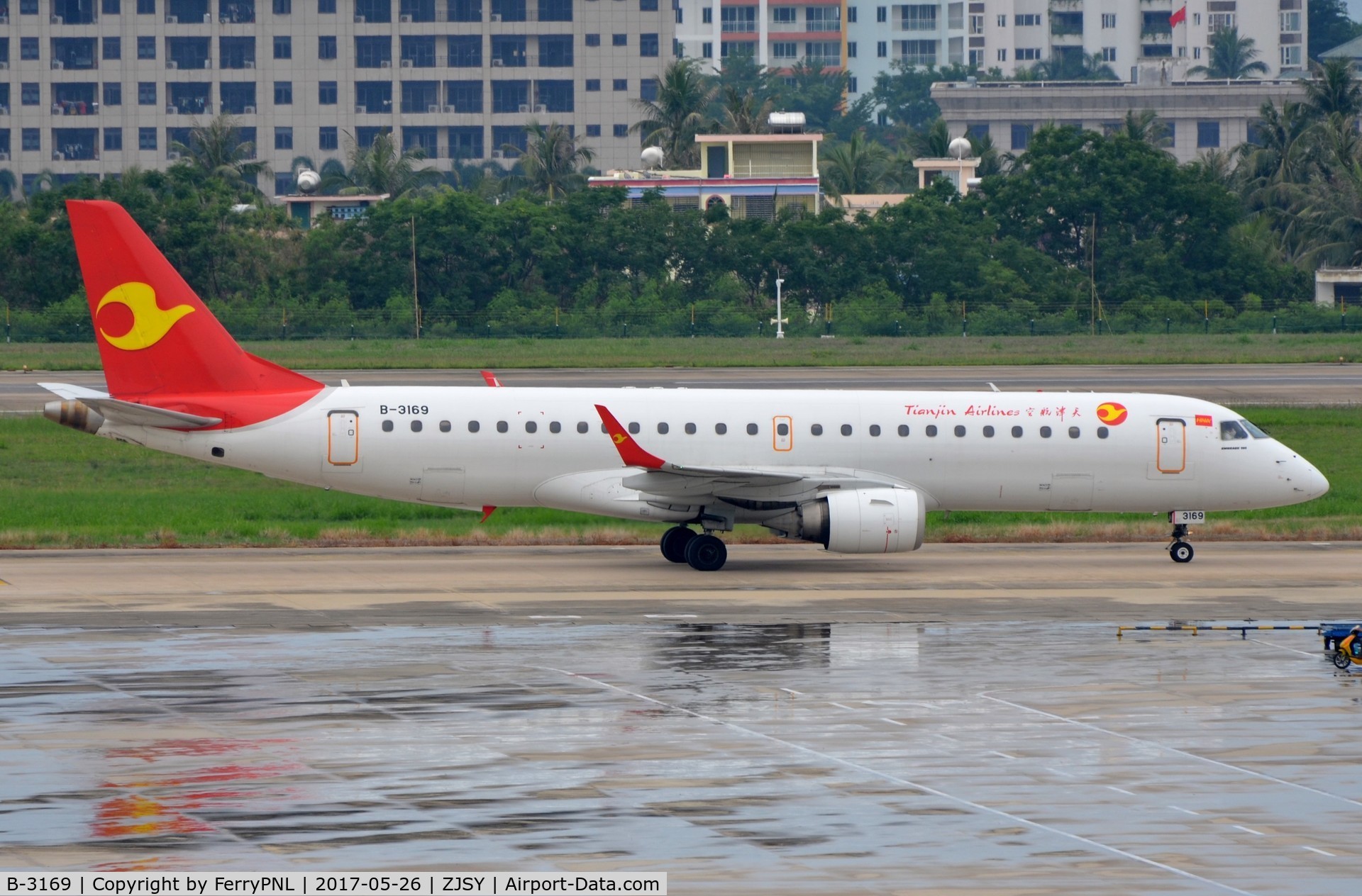 B-3169, 2010 Embraer 190LR (ERJ-190-100LR) C/N 19000369, Tianjin ERJ190 has arrived in SYX