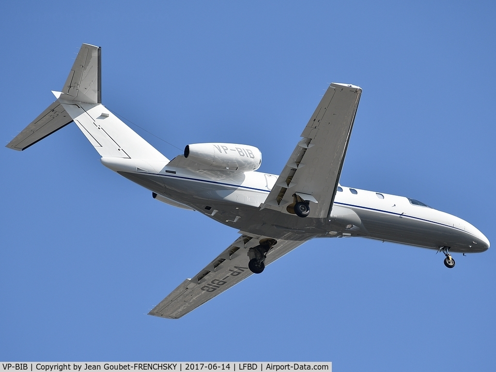 VP-BIB, 2014 Cessna 525C CitationJet CJ4 C/N 525C-0153, Omy Aviation landing runway 23