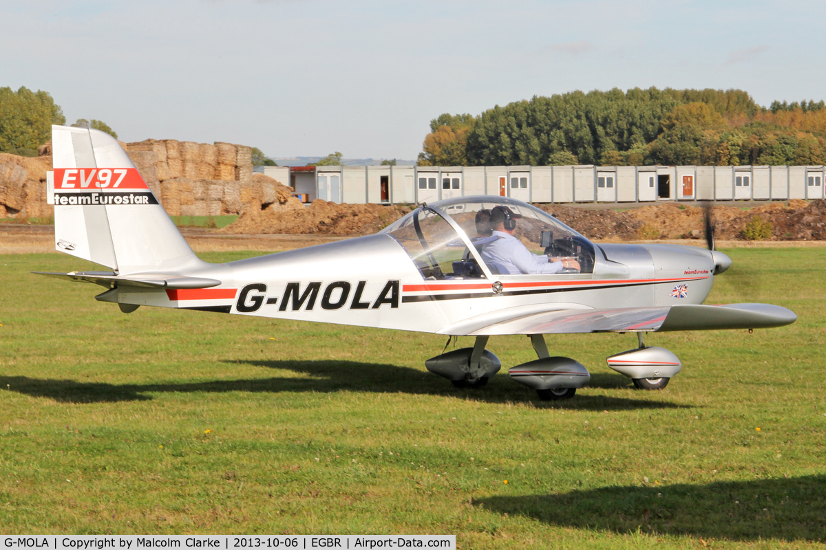 G-MOLA, 2012 Cosmik EV-97 TeamEurostar UK C/N 3937, Cosmik EV-97 TeamEurostar UK at Breighton Airfield's Hibernation Fly-In. October 6th 2013.