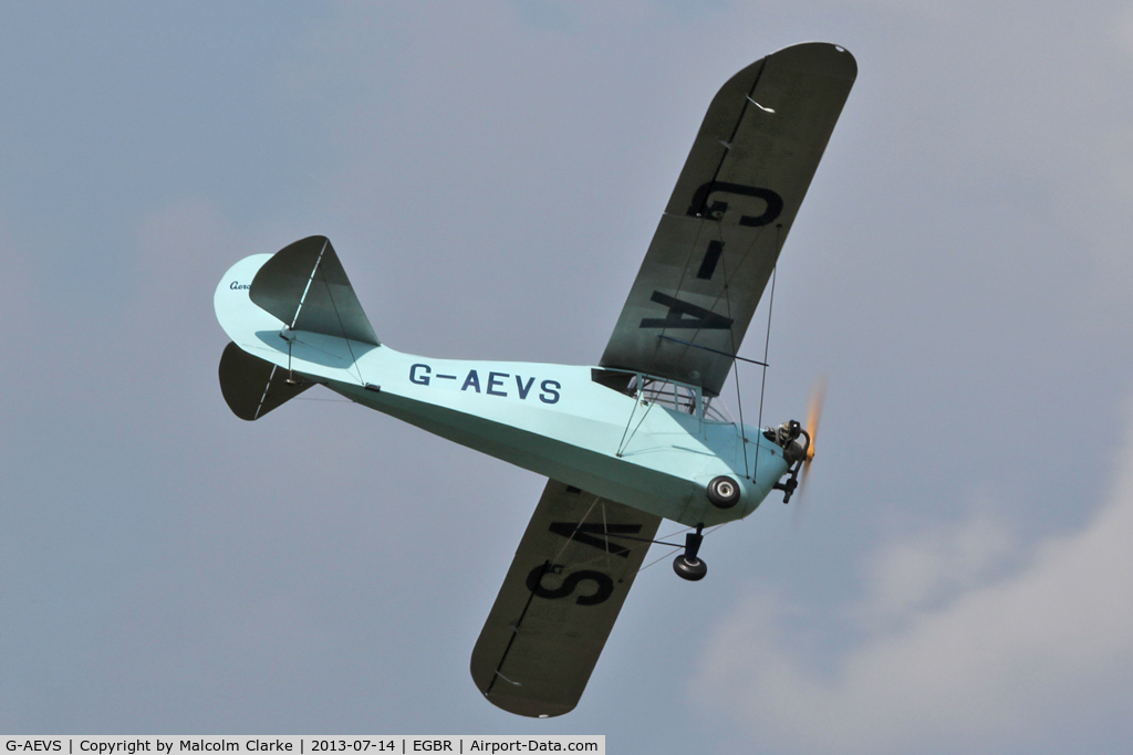 G-AEVS, 1937 Aeronca 100 C/N AB114, Aeronca 100 at Breighton Airfield's Wings & Wheels Weekend. July 14th 2013.