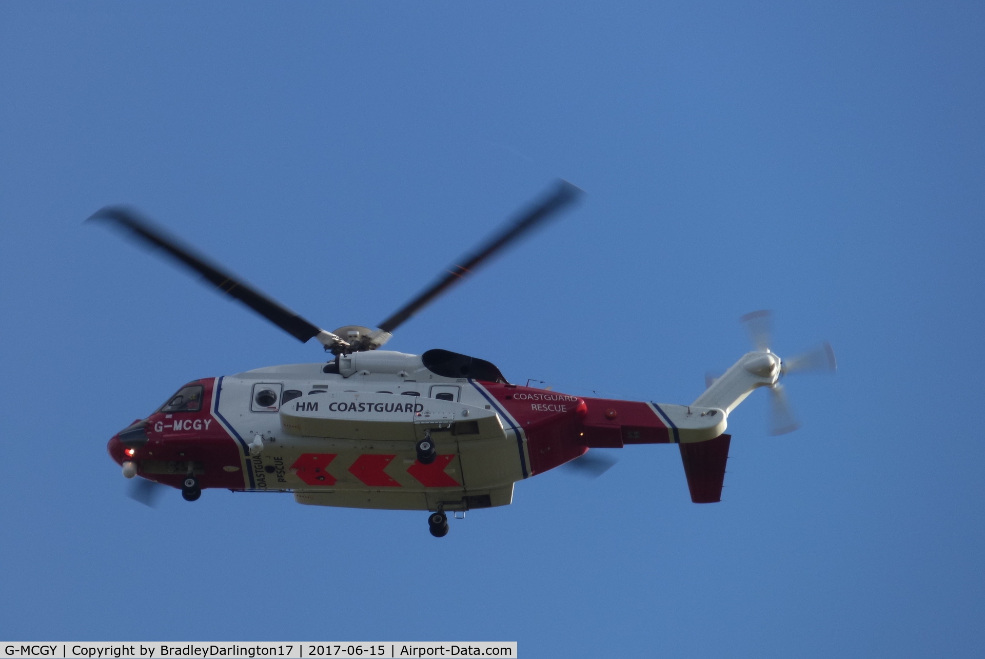 G-MCGY, 2014 Sikorsky S-92A C/N 920257, G-MCGY flying over plymouth to derriford