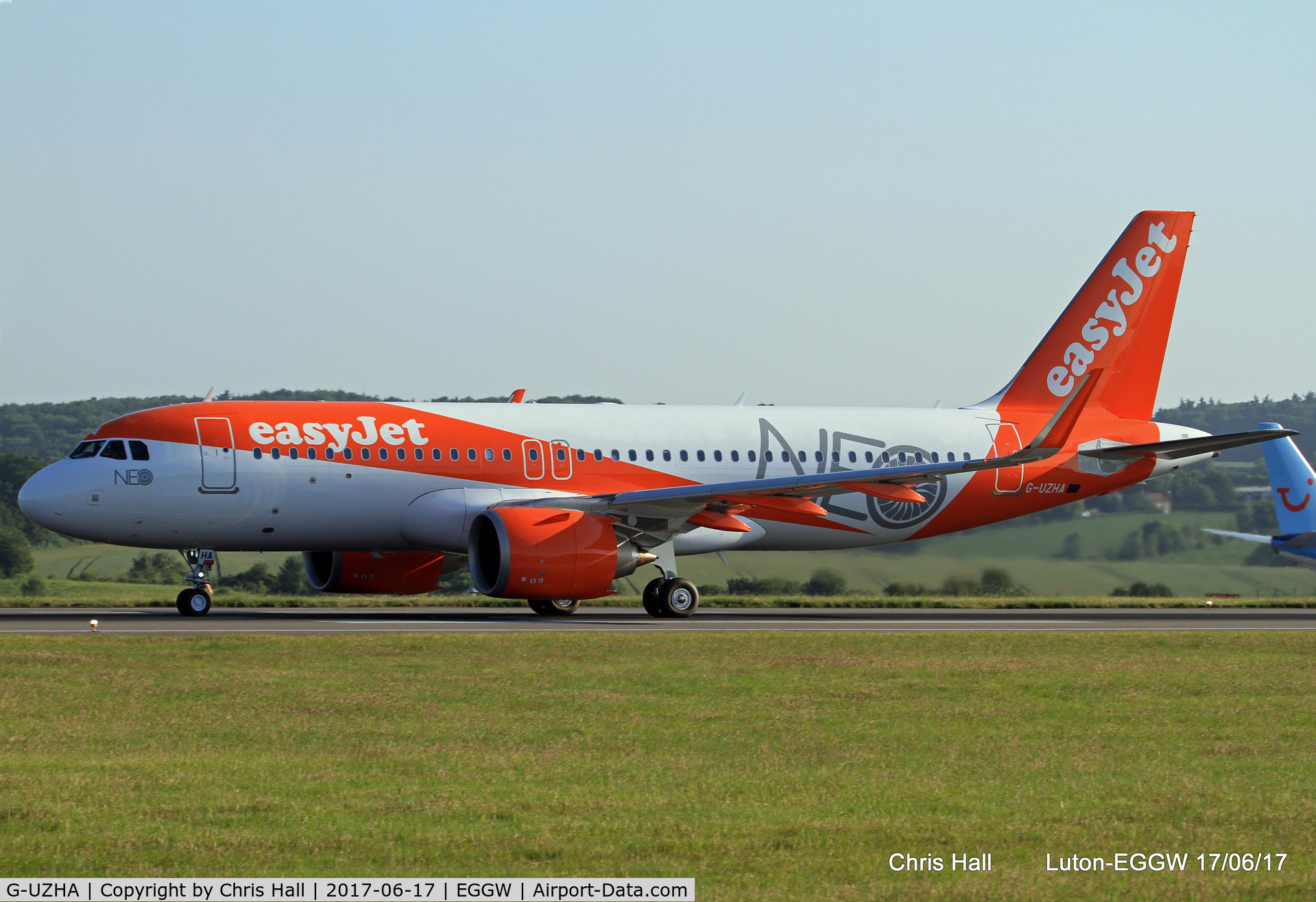 G-UZHA, 2017 Airbus A320-251NEO C/N 7649, easyJets 1st A320NEO on its 1st commercial flight