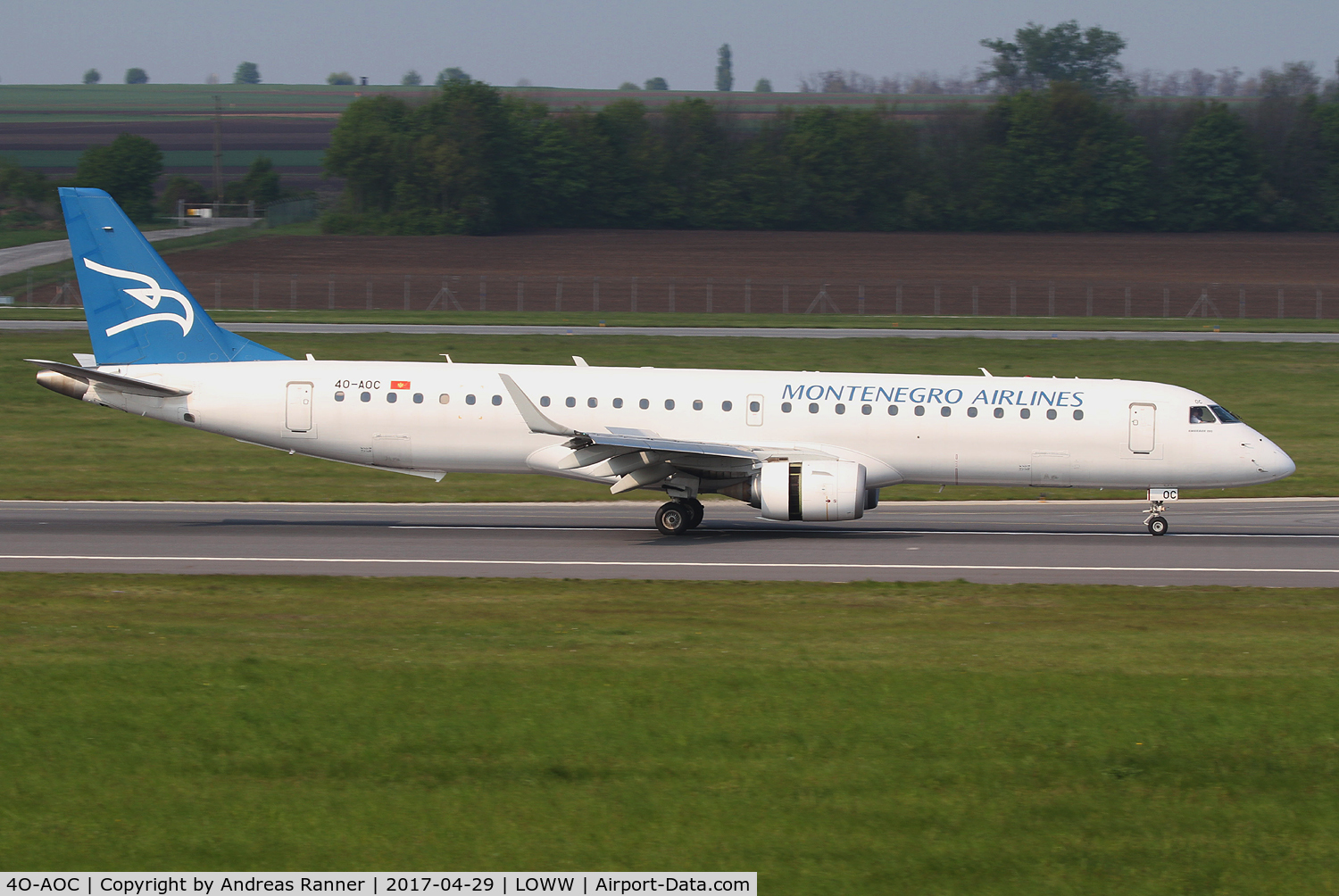 4O-AOC, 2010 Embraer 195LR (ERJ-190-200LR) C/N 19000358, Montenegro Airlines ERJ-195
