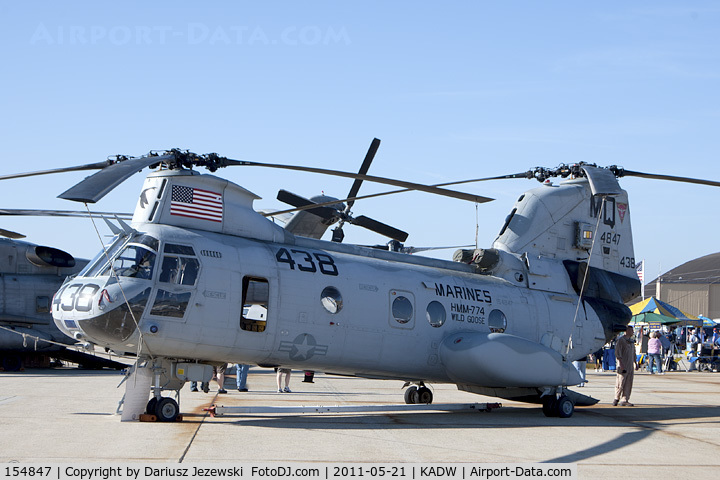 154847, Boeing Vertol CH-46E Sea Knight C/N 2454, CH-46E Sea Knight 154847 MQ-438 from HMM-744 Wild Goose NAS Norfolk, VA