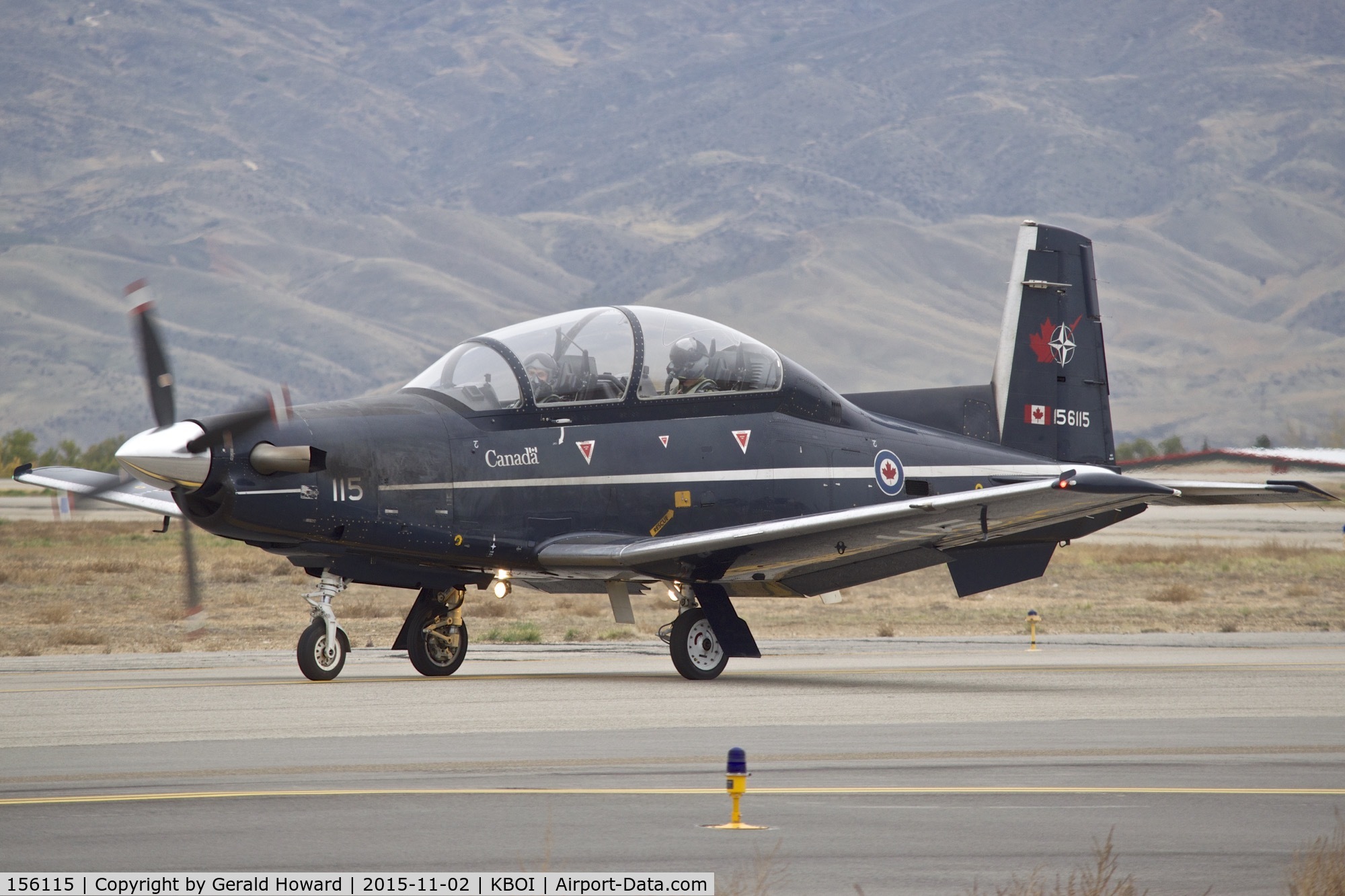 156115, Raytheon CT-156 Harvard II C/N PF-15, Taxiing to RWY 10R.  15 Wing, Moose Jaw, Saskatchewan, Canada.
