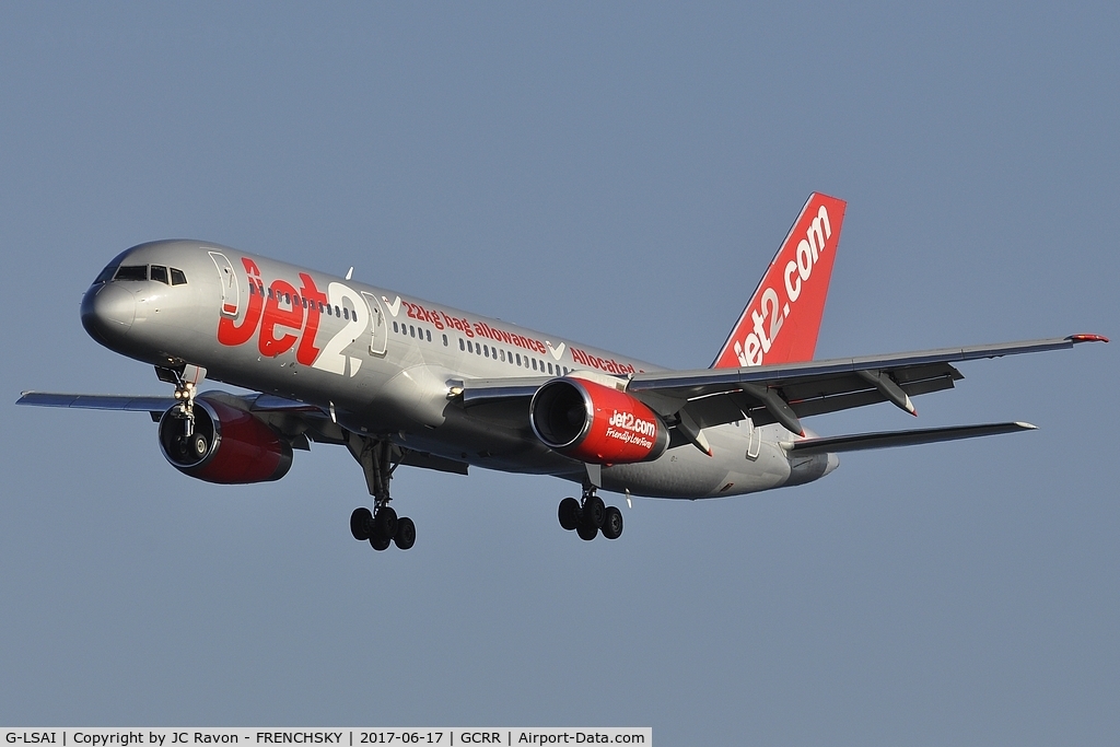 G-LSAI, 1987 Boeing 757-21B C/N 24016, Jet2 LS891 landing from Manchester (MAN)