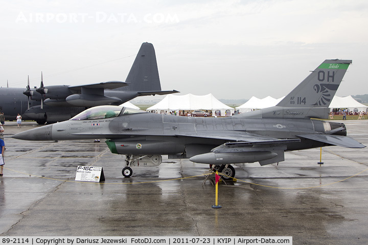 89-2114, 1989 General Dynamics F-16C C/N 1C-267, F-16CG Fighting Falcon 89-2114 OH from 112th FS Stingers 180th FW Toledo, OH