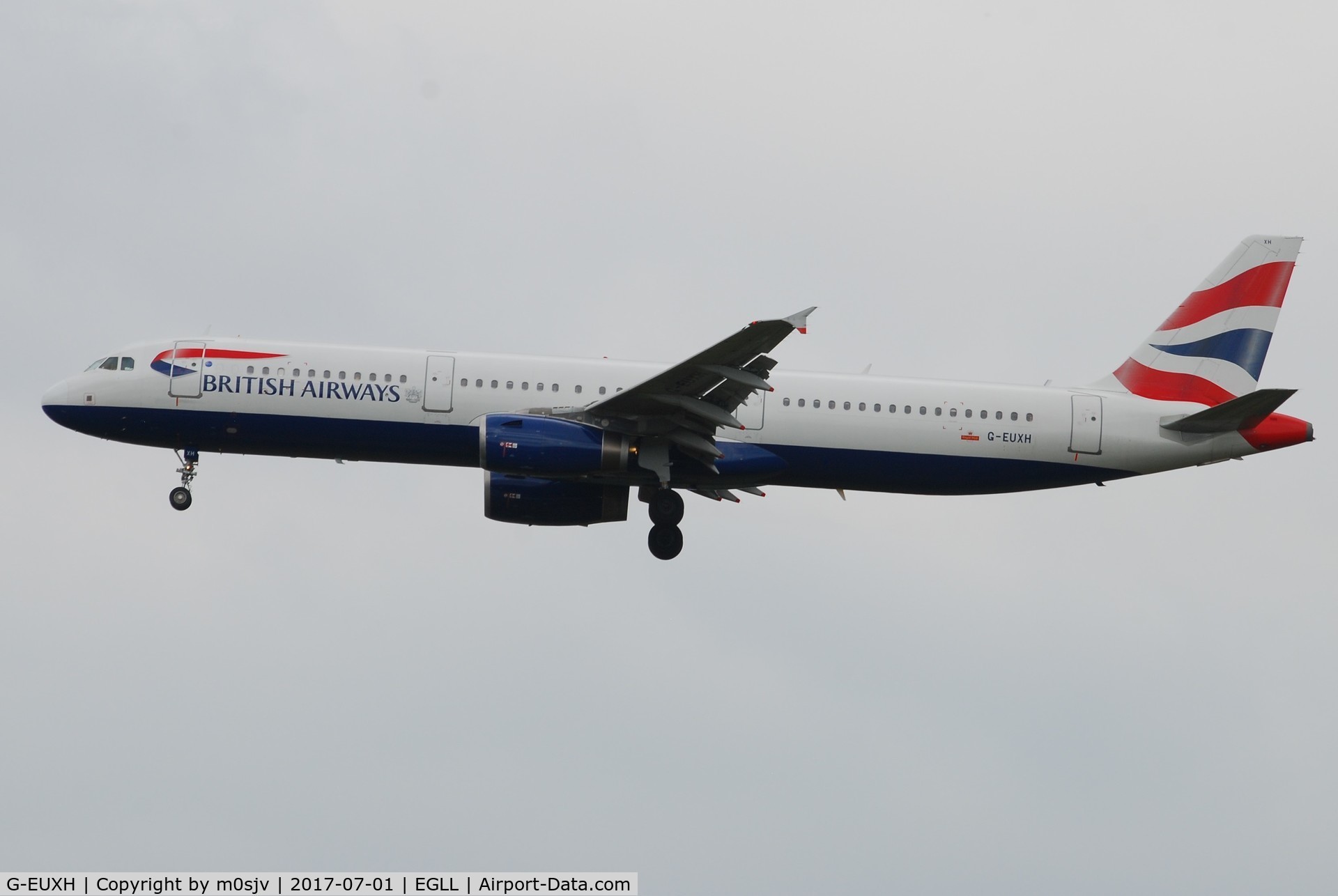 G-EUXH, 2004 Airbus A321-231 C/N 2363, Landing at EGLL 27R