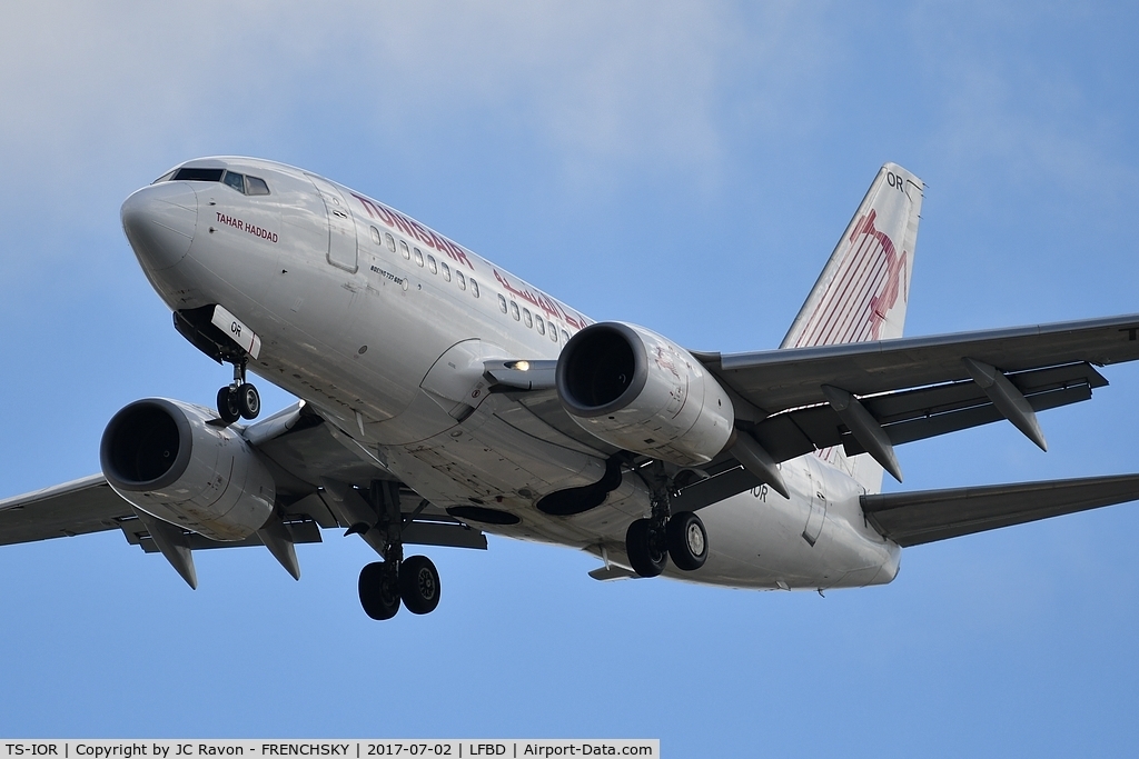 TS-IOR, 2001 Boeing 737-6H3 C/N 29502, TU8612 landing runway 23 from Djerba (DJE)