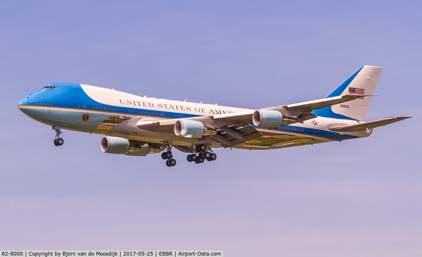 82-8000, 1987 Boeing VC-25A (747-2G4B) C/N 23824, SAM45 visits Brussels