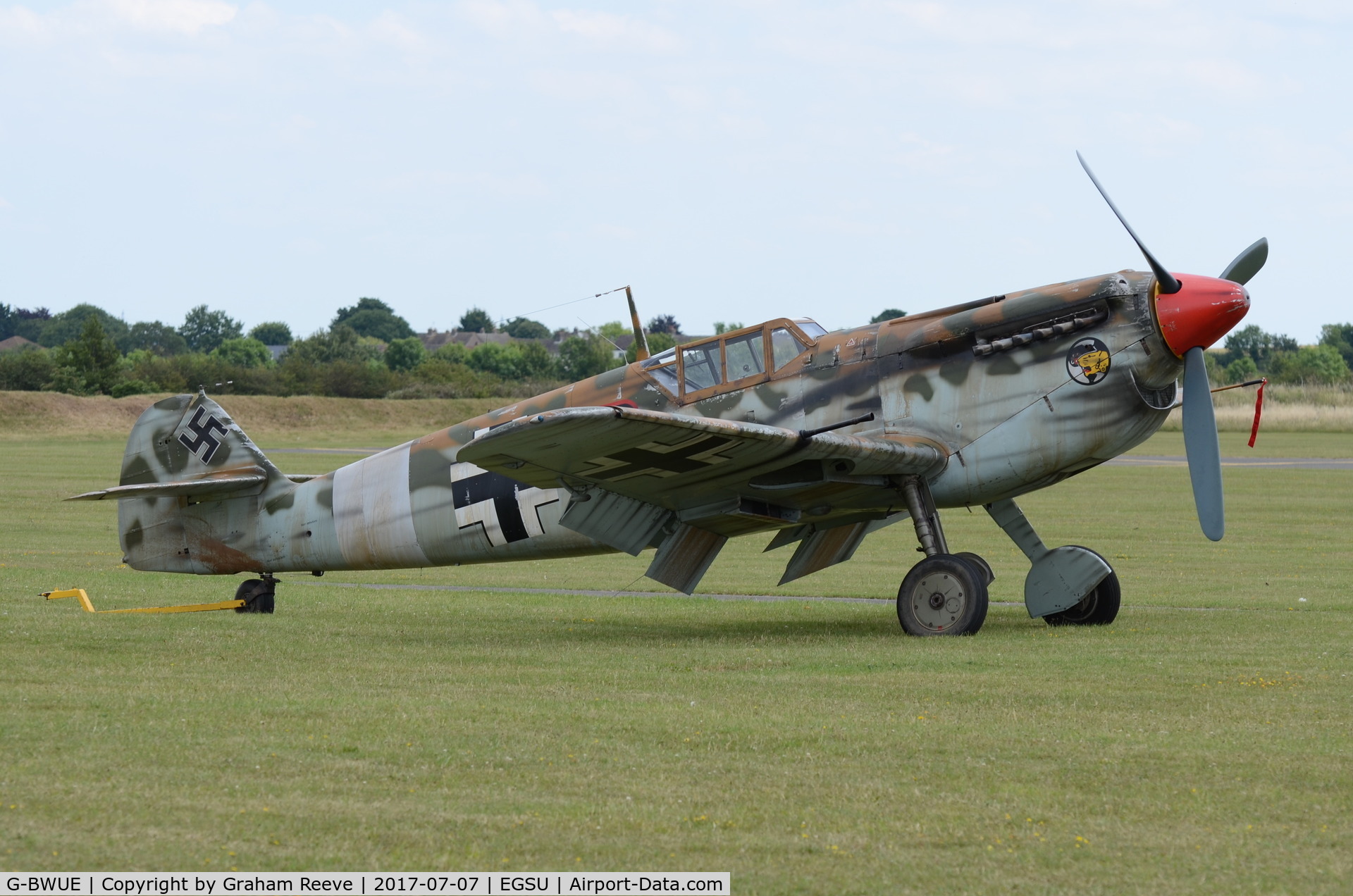 G-BWUE, 1949 Hispano HA-1112-M1L Buchon C/N 172, Parked at Duxford.