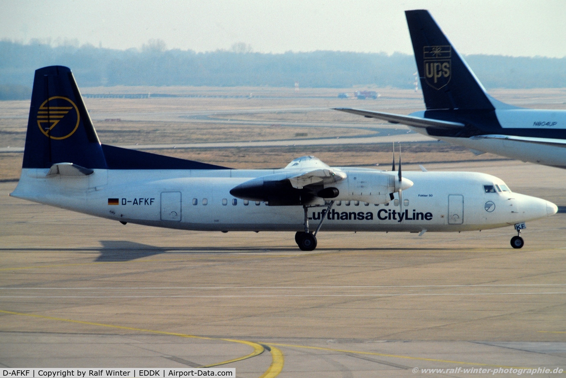 D-AFKF, 1988 Fokker 50 C/N 20141, Fokker 50 F27 Mark 050 - Lufthansa CityLine - 20141 - D-AFKF - 02.2003 - CGN